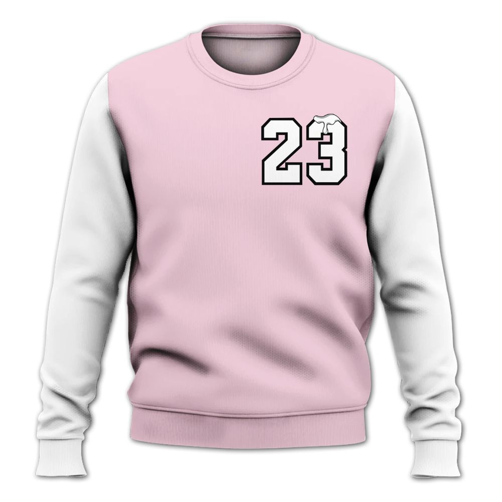 Sweatshirt To Match Orchid 4s - Custom Name Number 23 Drip All Over Print