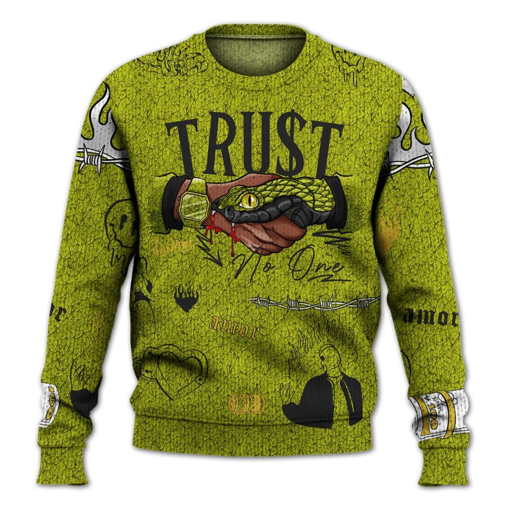 Knitted Sweater To Match Dunk Low QS Halloween Skull - Snake Trust No One