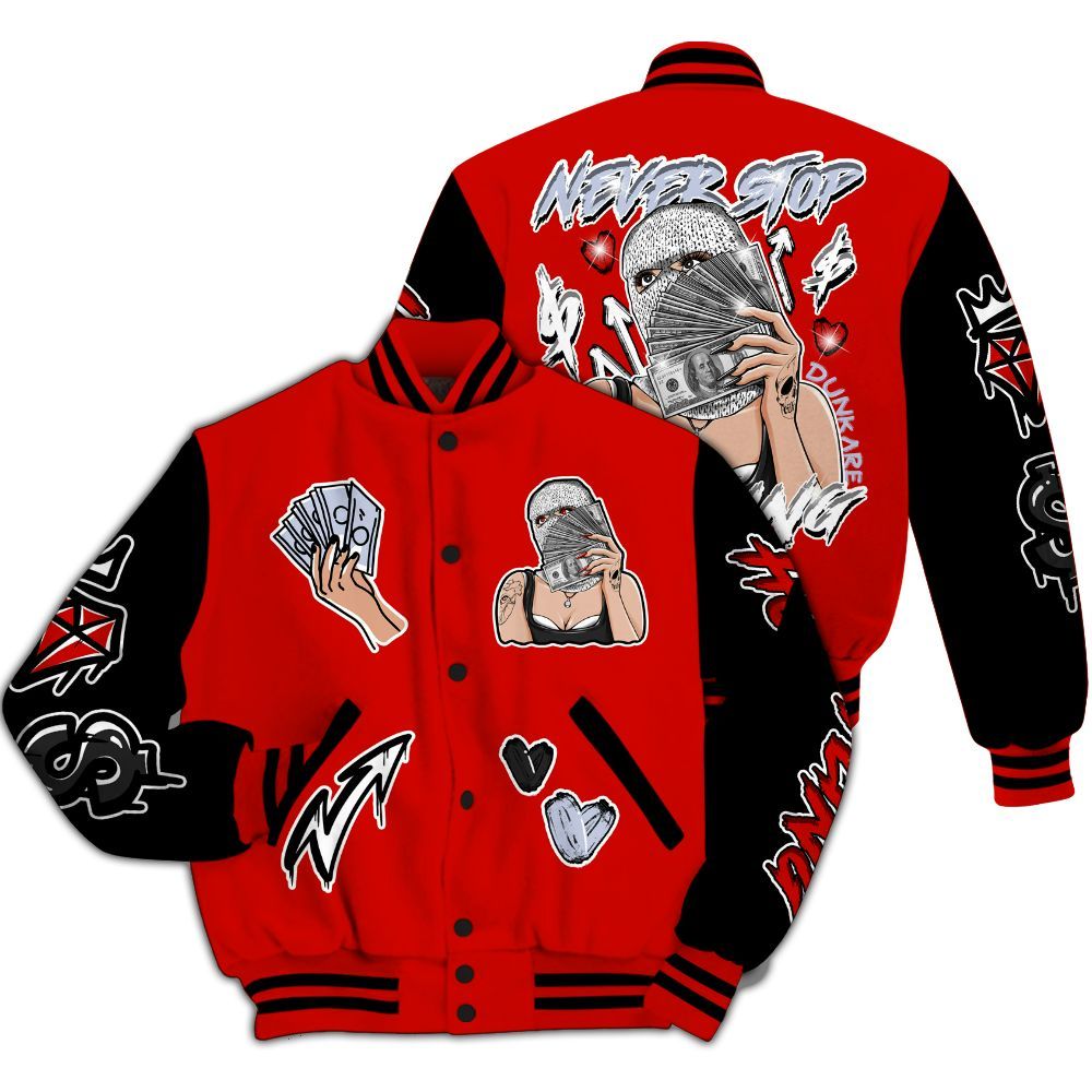 Varsity Jacket To Match Fire Red 6s - Hustling Unique All Over Print