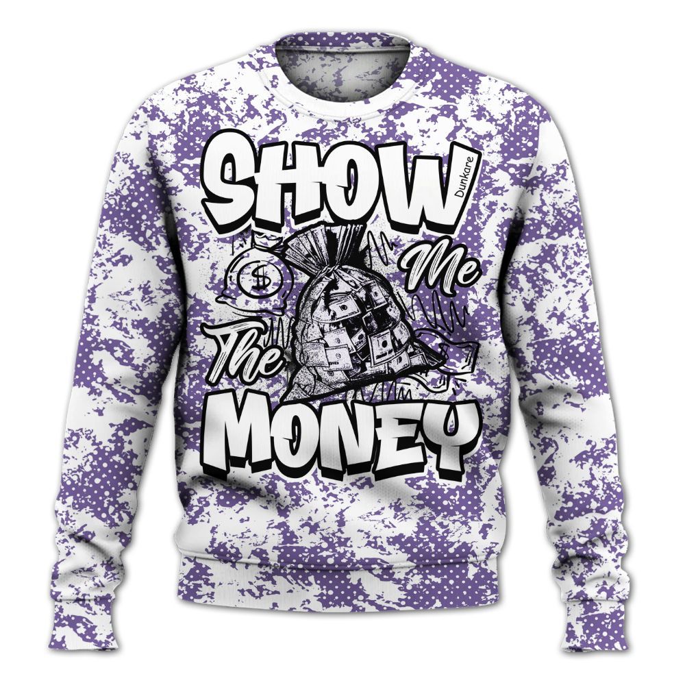 Sweatshirt To Match Dunk Low Black Raspberry - Show Me The Money Retro All Over Print