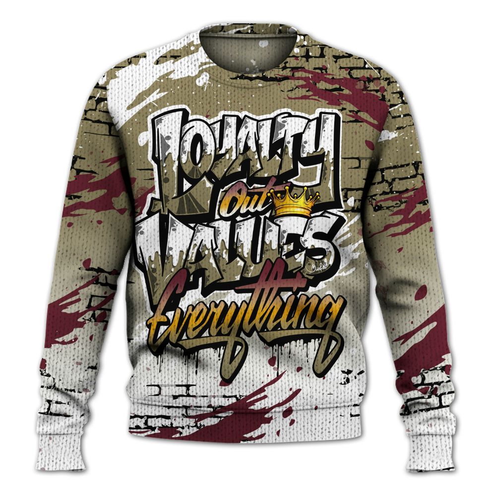 Knitted Sweater To Match Black Olive 7s - Values Of Loyalty Drip