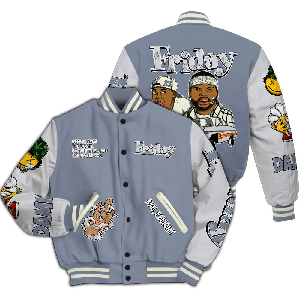 Varsity Jacket To Match Retro High OG Cool Grey 1s - Friday Sneaker Stress Style All Over Print