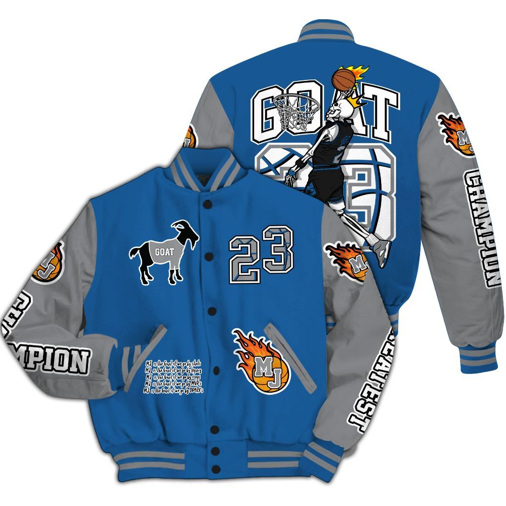 Varsity Jacket To Match French Blue 13s - 23 G.0.A.T Jump Up Basketball All Over Print