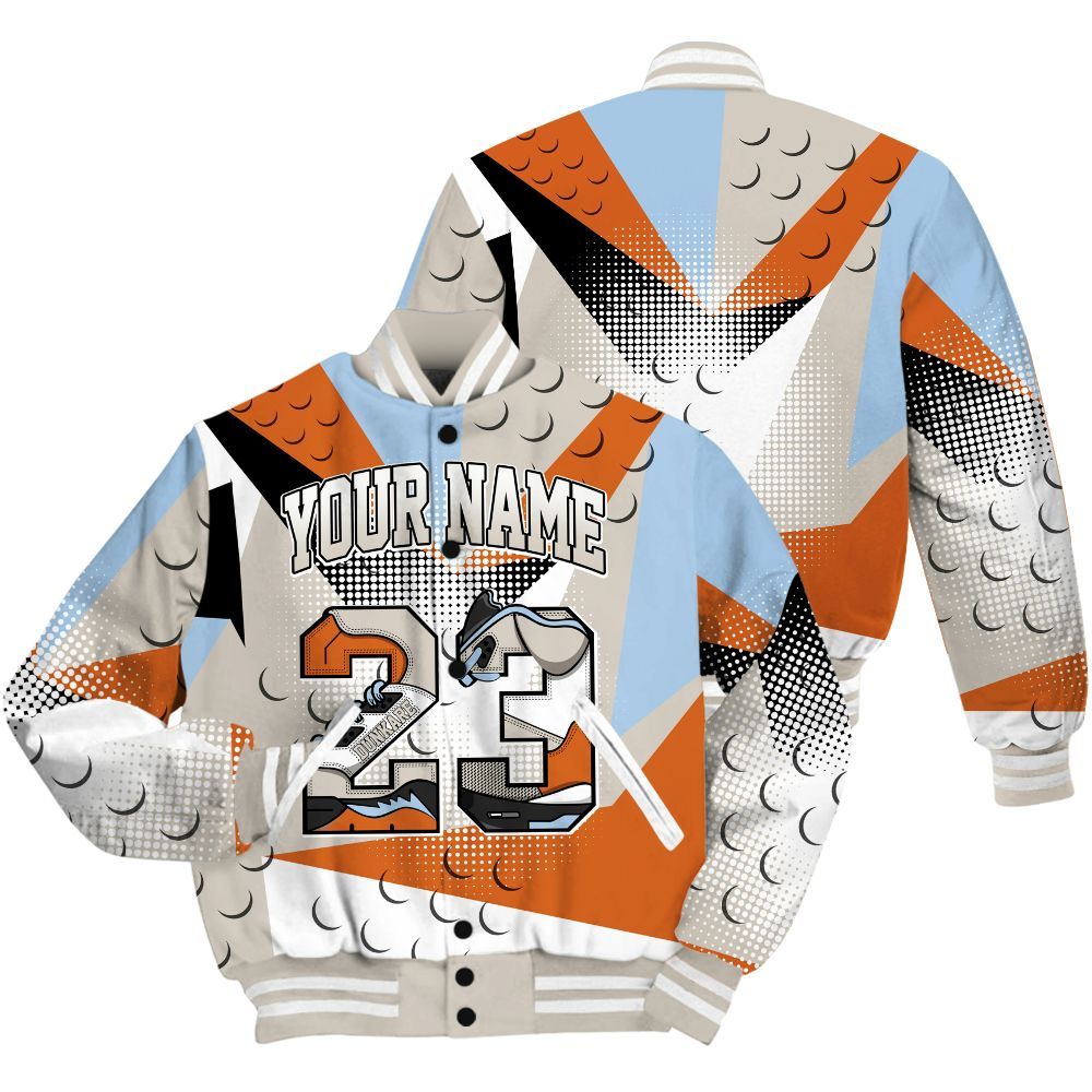 Varsity Jacket To Match SE Craft 5s Shirt, Poly Custom Name Number 23 5s All Over Print