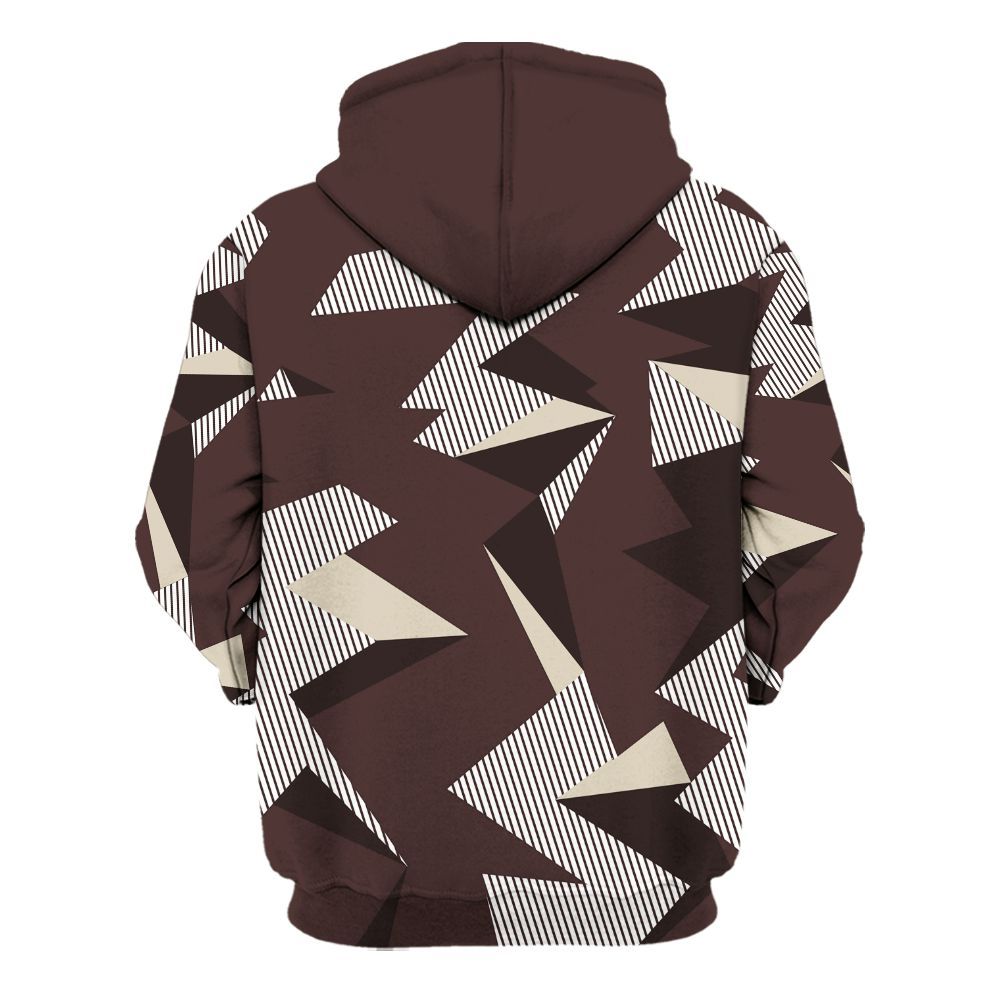 Hoodie To Match Burgundy Crush 3s - Geometric Camouflage Pattern All Over Print