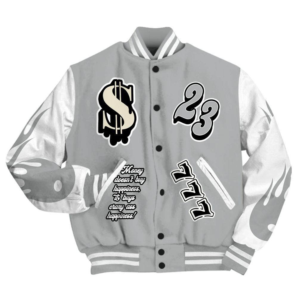 Varsity Jacket To Match Cement Grey 3s - Shoe Game Crazy Graphic All Over Print