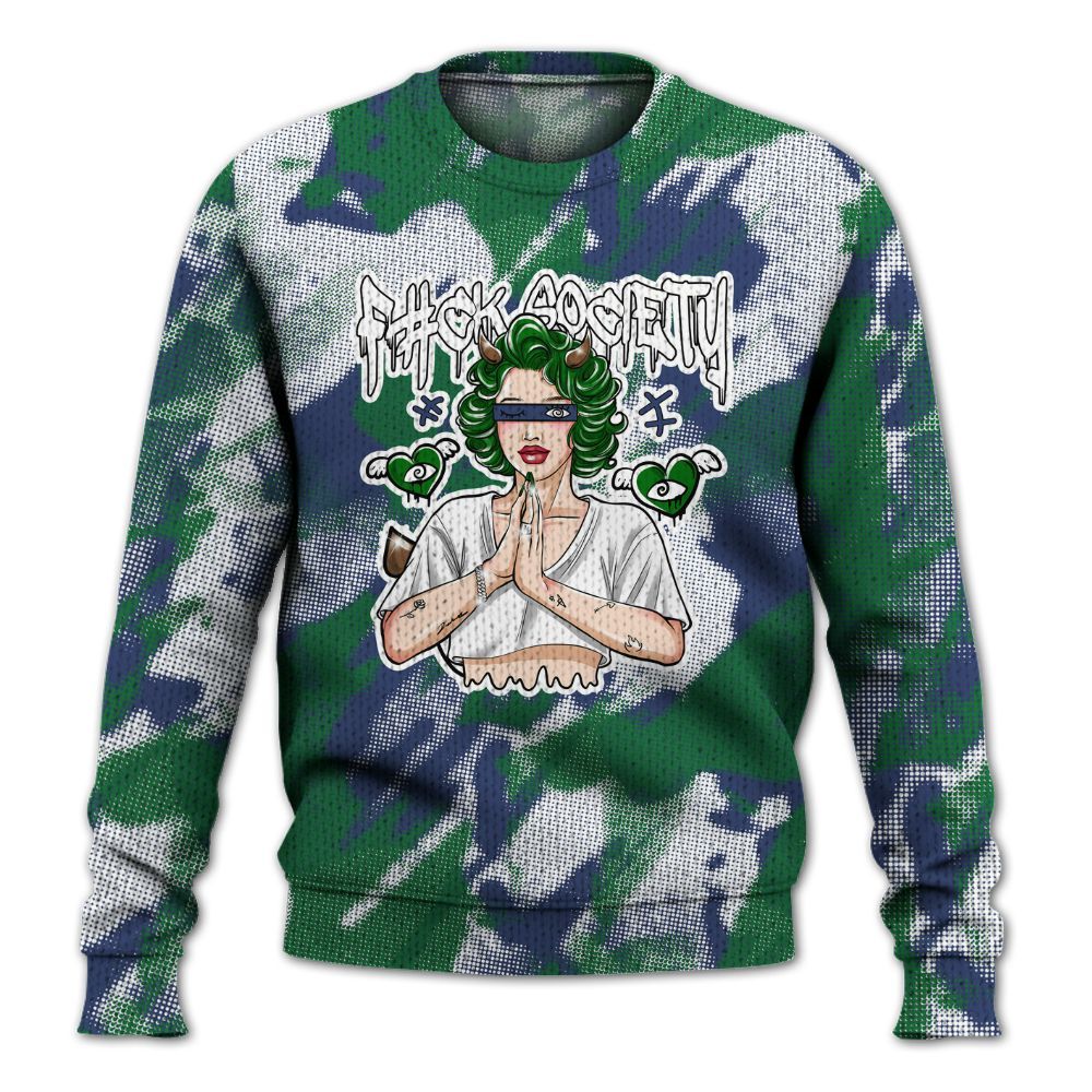 Knitted Sweater To Match Midnight Navy 13s - F#ck Xociety Halftone