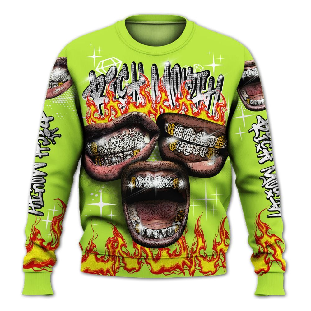 Sweatshirt To Match Air Force 1 Low Dance Volt - Rich Mouth Fire Rap Retro 90s All Over Print