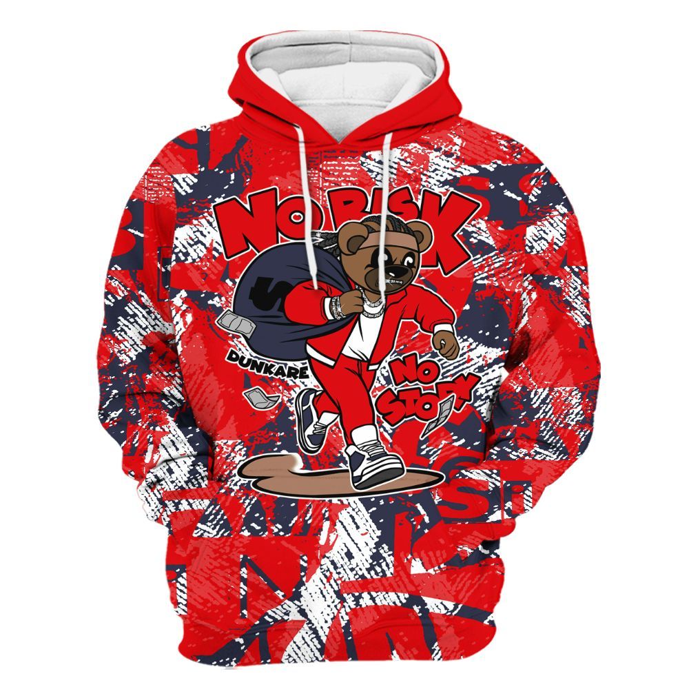 Hoodie To Match Low OG Howard Bison 1s - Certain Bear Abstract Graffiti All Over Print