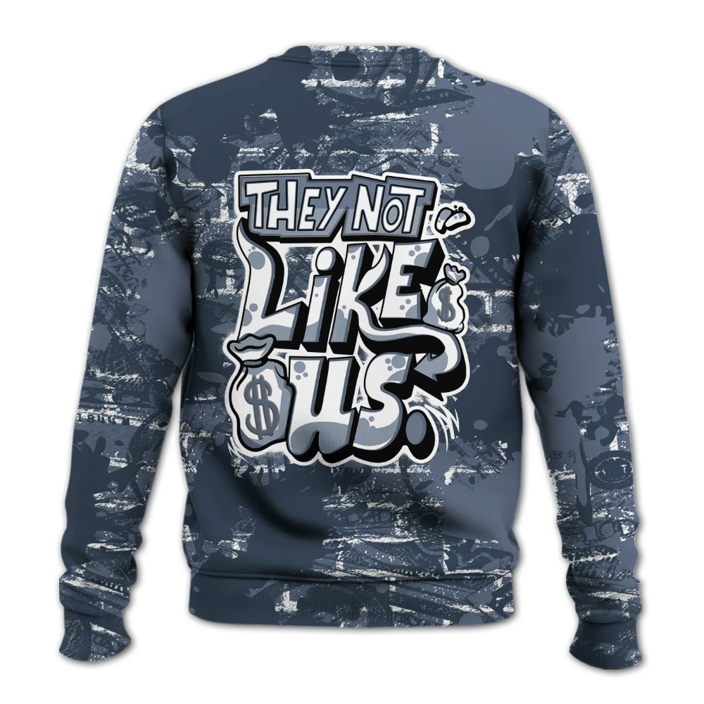 Sweatshirt To Match Low Diffused Blue 11s - Dislike Us Graphic Street Art All Over Print