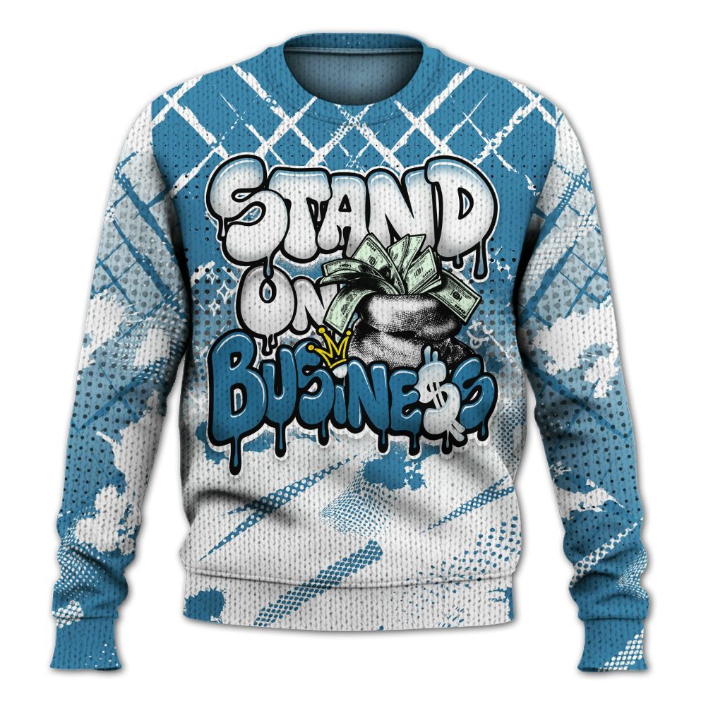 Knitted Sweater To Match High OG UNC Reimagined 1s - Halftone Stand Business Dripping