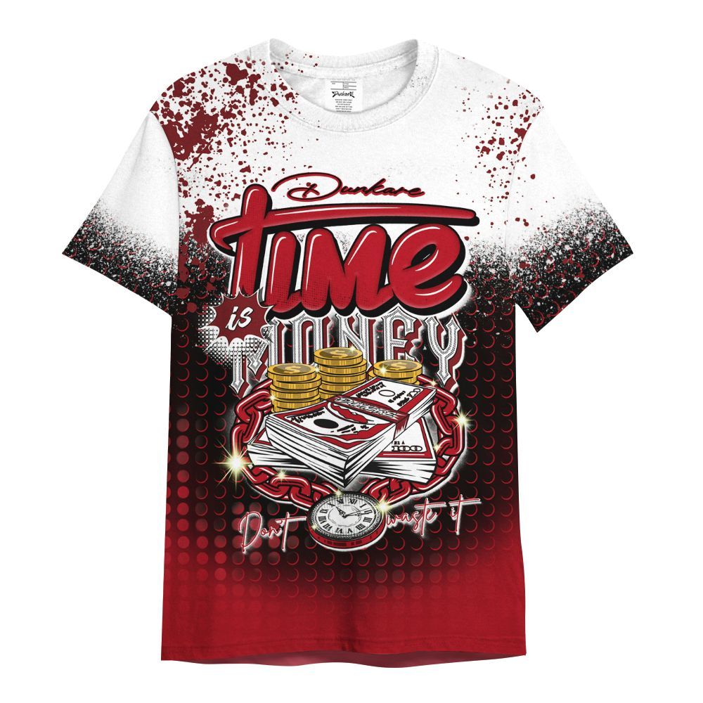 Shirt To Match Bred Velvet 11s - Halftone Time Is Money All Over Print