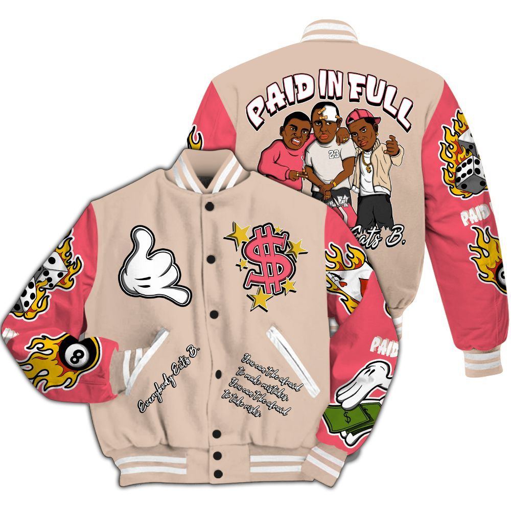 Varsity Jacket To Match Birds Of Paradise 4s - Everybody Paid In Full Graphic All Over Print