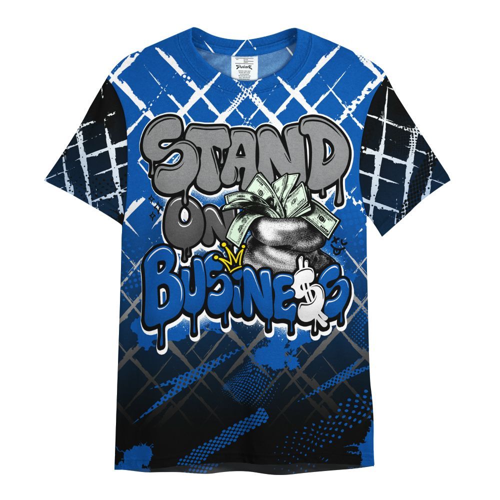 Shirt To Match Racer Blue 5s - Halftone Stand Business Dripping All Over Print