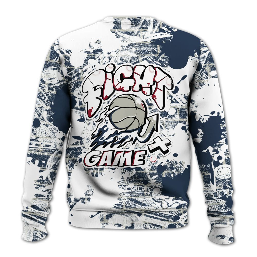 Sweatshirt To Match Navy Blue 2024 6s - Fighter Games Graphic Street Art All Over Print