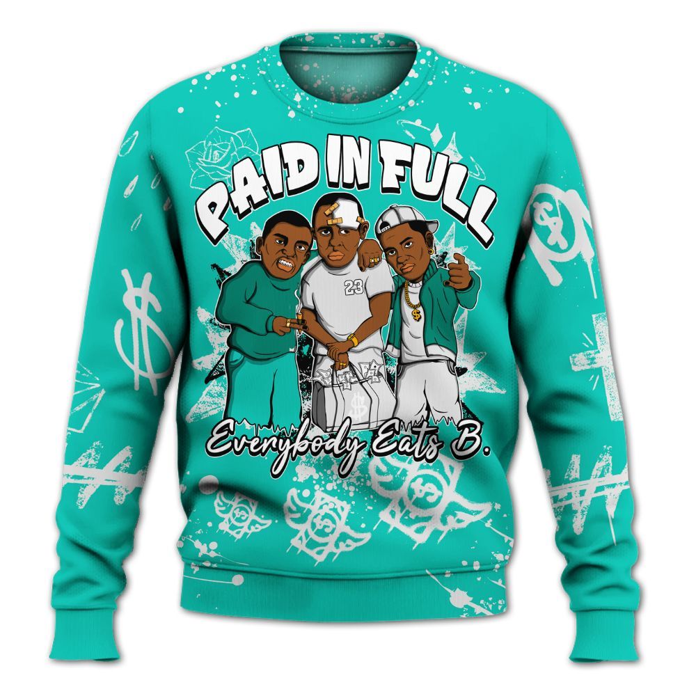 Sweatshirt To Match Dunk Low Clear Jade - Everybody Paid In Full Crayon All Over Print