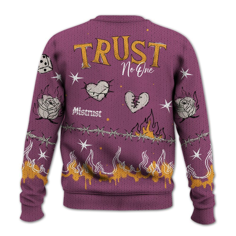 Knitted Sweater To Match High OG Brotherhood 1s - Trust No One Snake-Bite Doodle Crayon