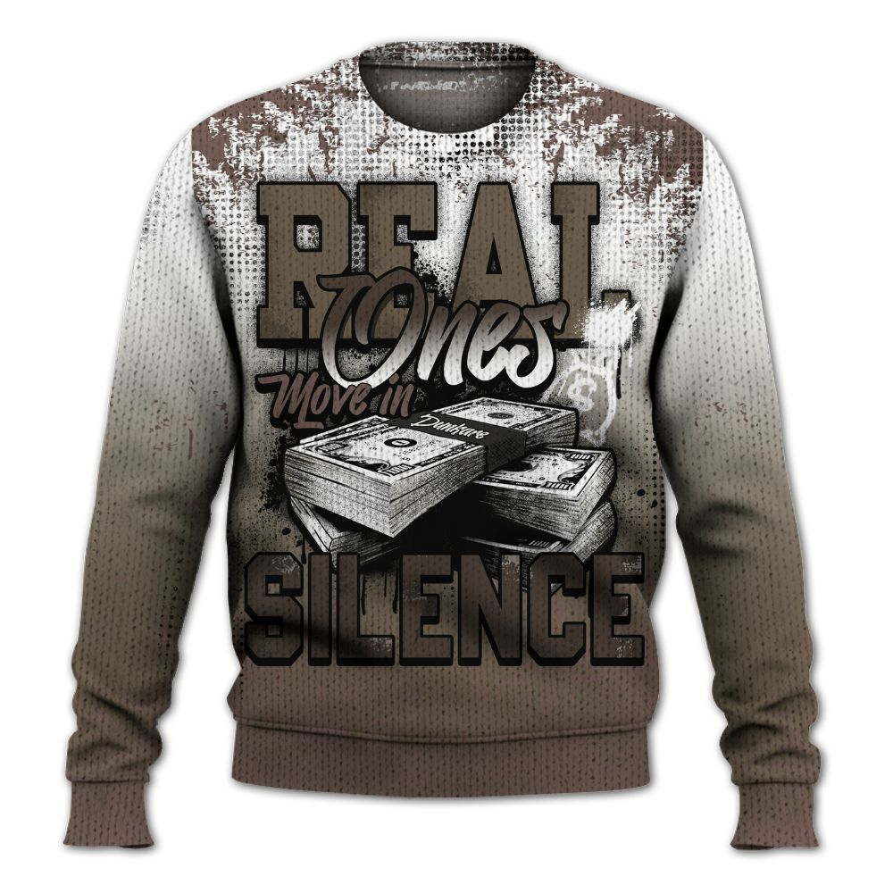 Sweater To Match AMM Dark Mocha 4s - Move In Silence Money Street Retro Graphic