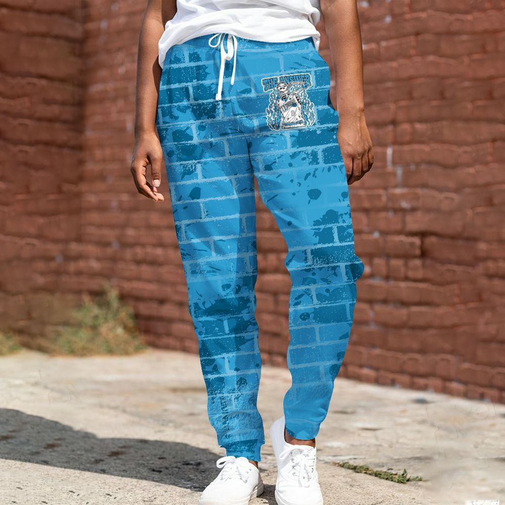Sweatpant To Match Powder Blue 9s - Allen Answer Skeleton Brick All Over Print