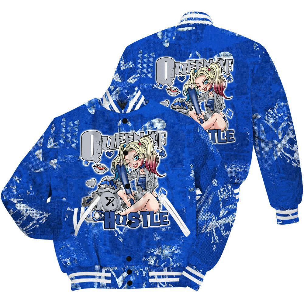 Varsity Jacket To Match Air Foamposite One Royal Shirt - Hustles Quiinn Heart Grunge All Over Print
