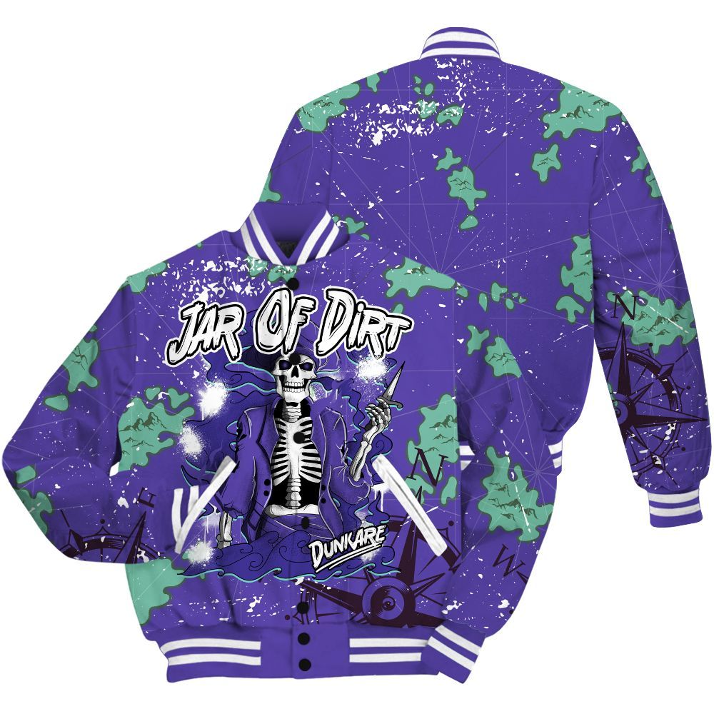 Varsity Jacket To Match Low Hornets 1s - Skeleton Jar Of Dirt Retro All Over Print