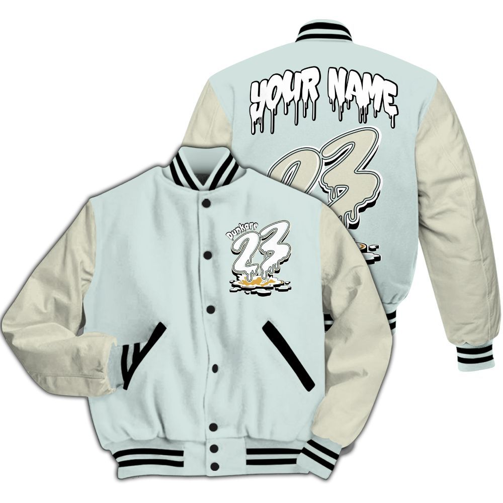 Varsity Jacket To Match Pure Platinum 4s - Custom Name 23 Drip All Over Print