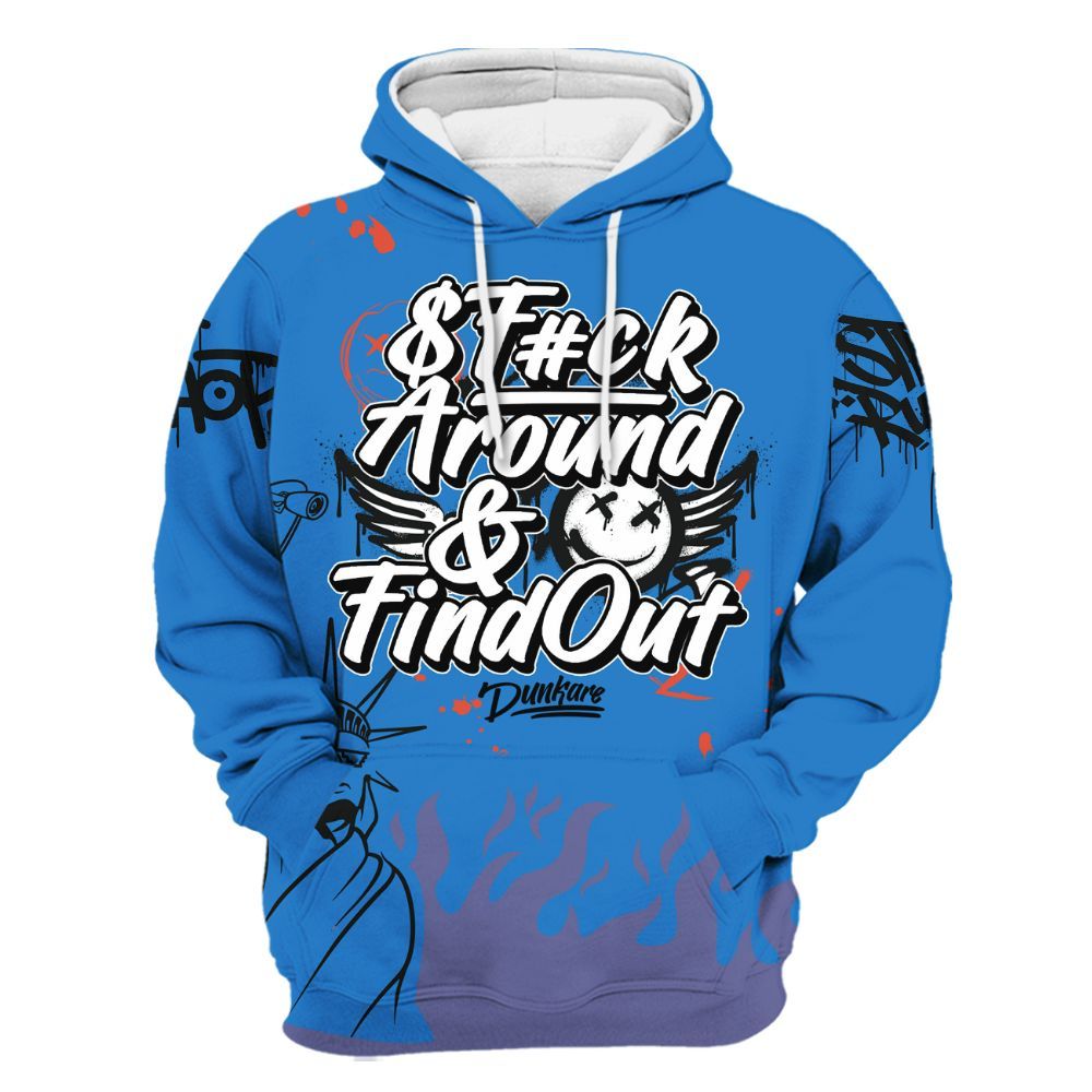Hoodie To Match Hi-Res Blue 700s - Graphic Fck Around Find Out All Over Print