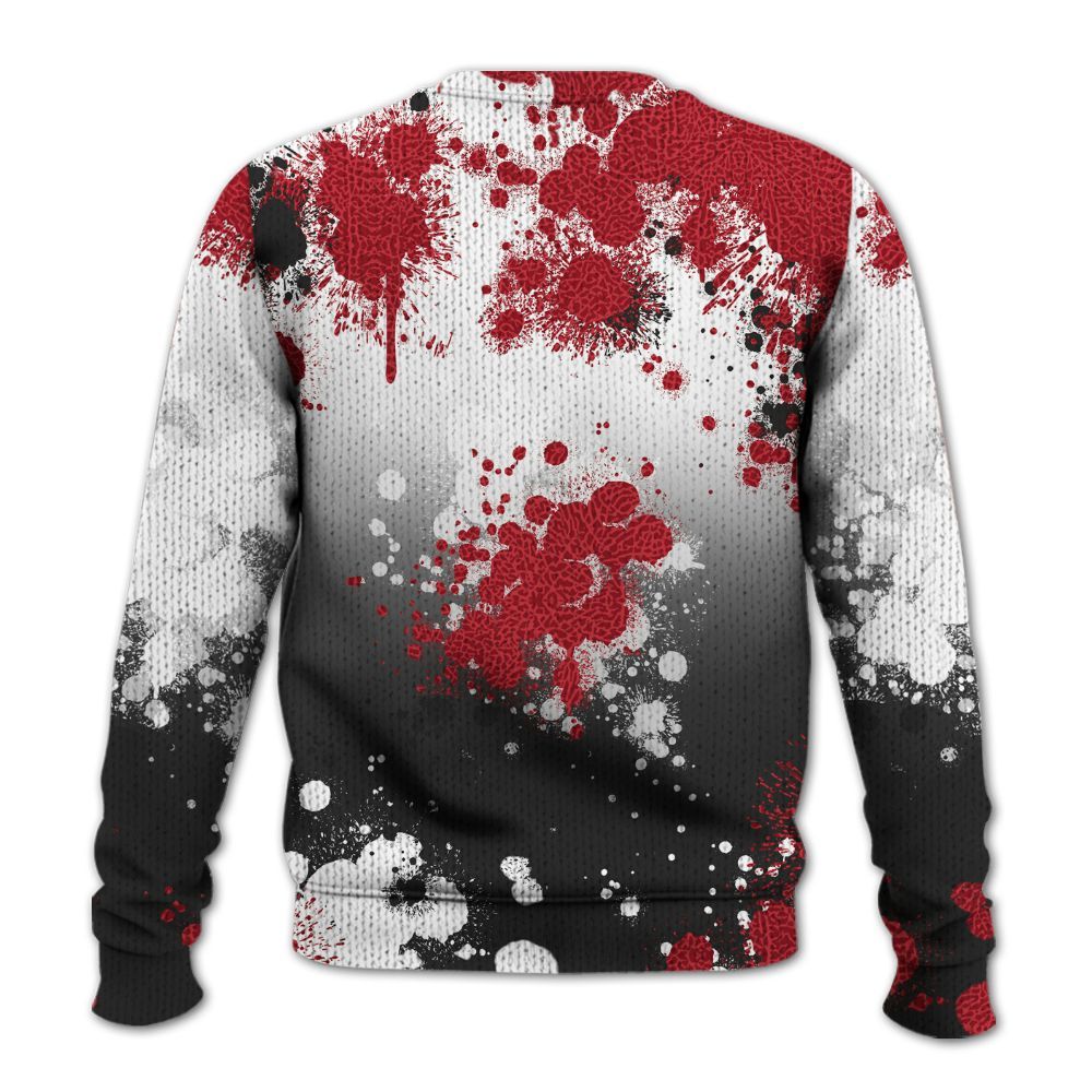 Knitted Sweater To Match High OG Varsity Red 1s - Trust No One Scary