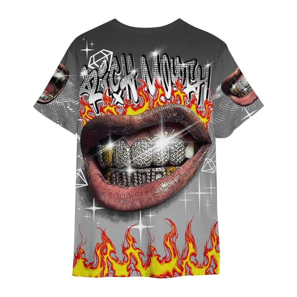 Shirt To Match NOCTA Black 2s - Rich Mouth Fire Rap Retro 90s All Over Print