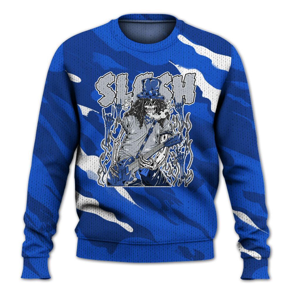 Knitted Sweater To Match Air Foamposite One Royal - Slash Skeleton Colored