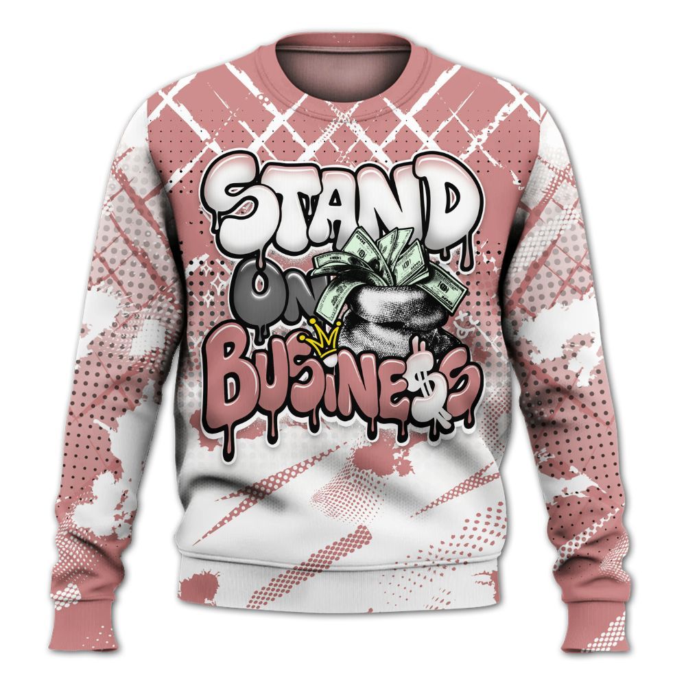 Sweatshirt To Match Low OG Rust Pink 1s - Halftone Stand Business Dripping All Over Print