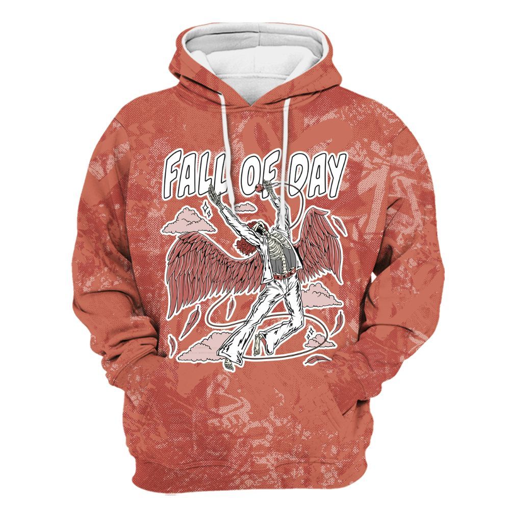 Hoodie To Match Dune Red 13s - Fall Of Days Skeleton Heart All Over Print
