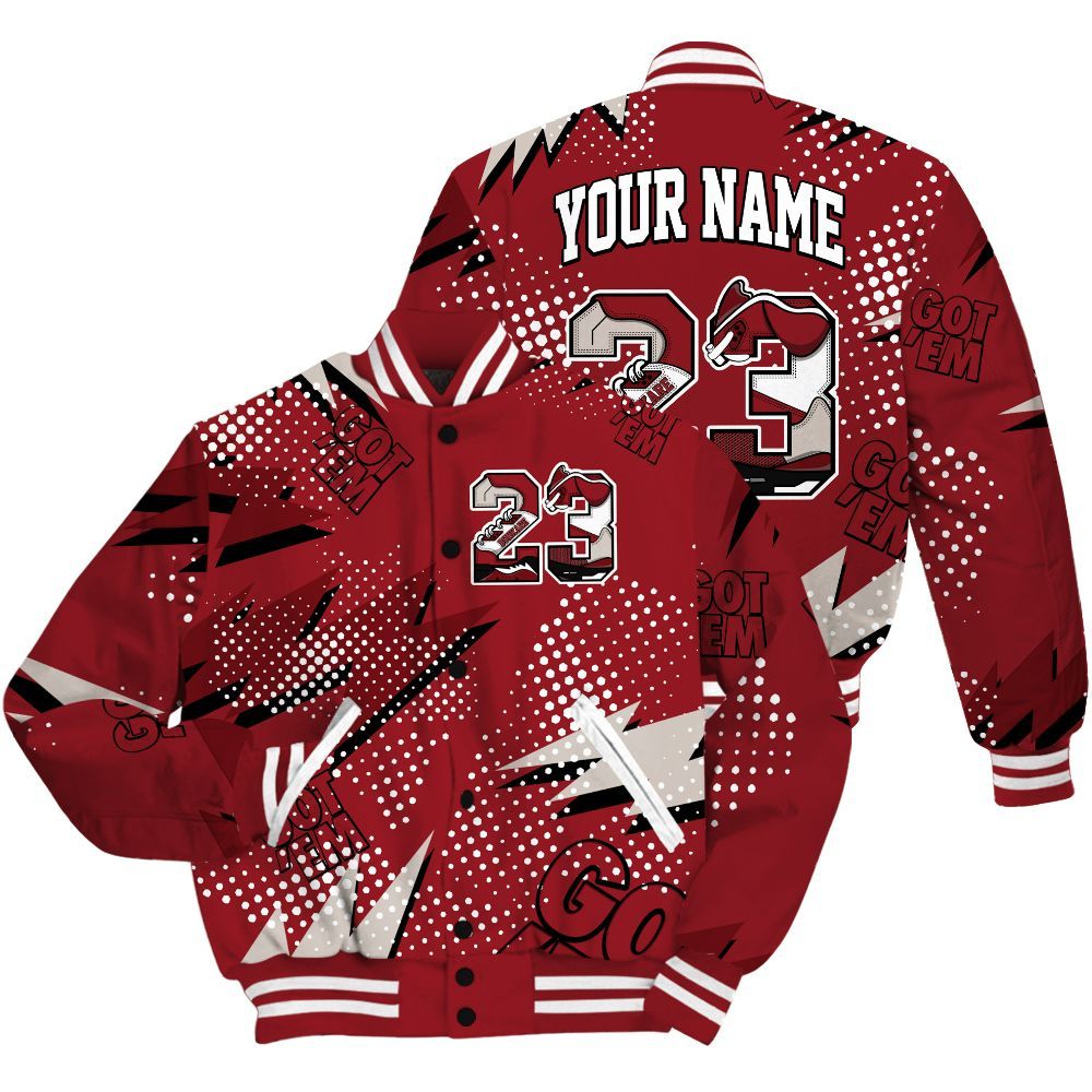 Varsity Jacket To Match High Black Toe Reimagined 1s Shirt, Custom Name Number 23 5s All Over Print