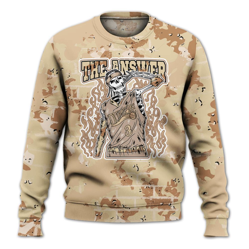 Sweatshirt To Match Desert Camo 3s - Allen Answer Skeleton Brick All Over Print