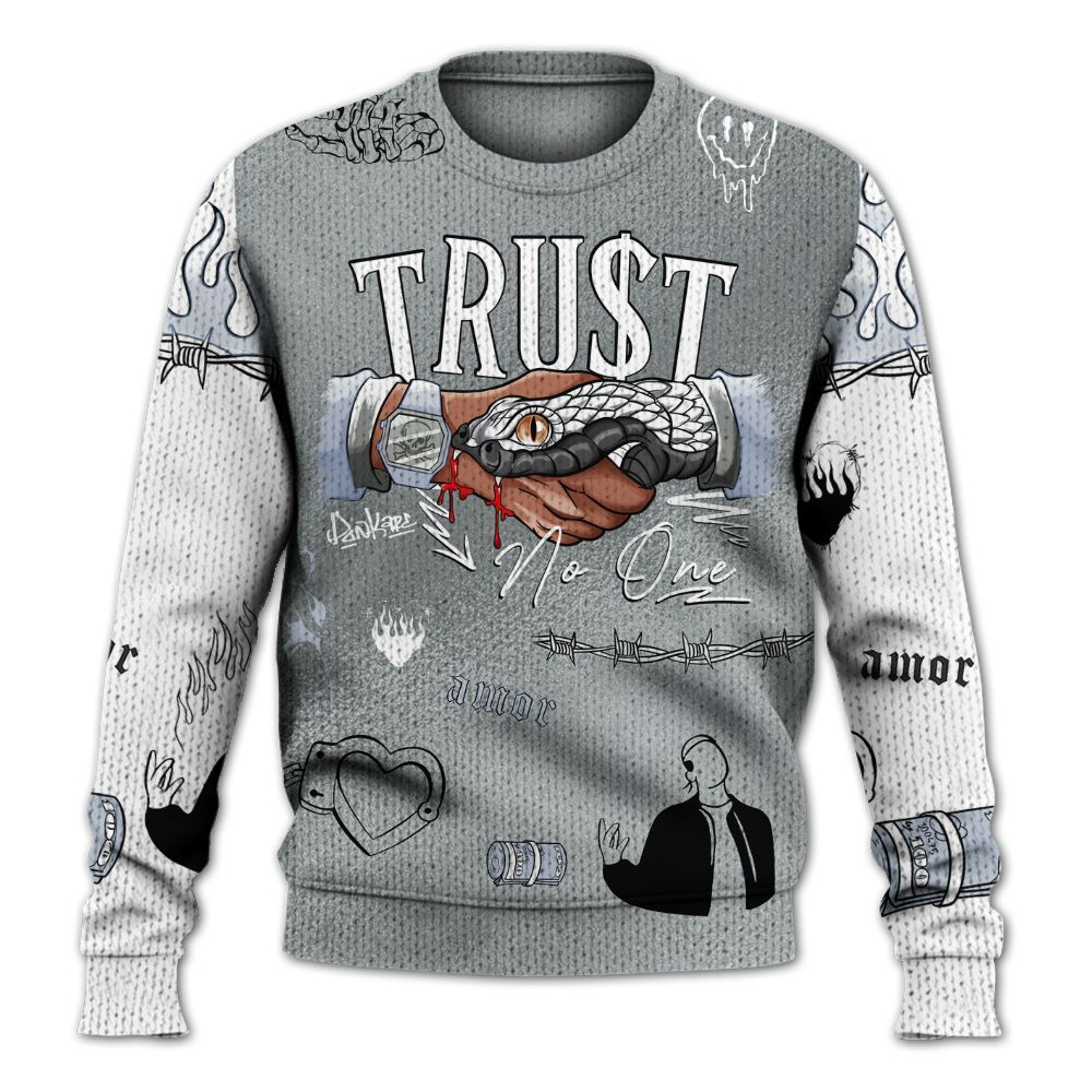 Sweater To Match White Metallic 2026 5s - Snake Trust No One Graphic