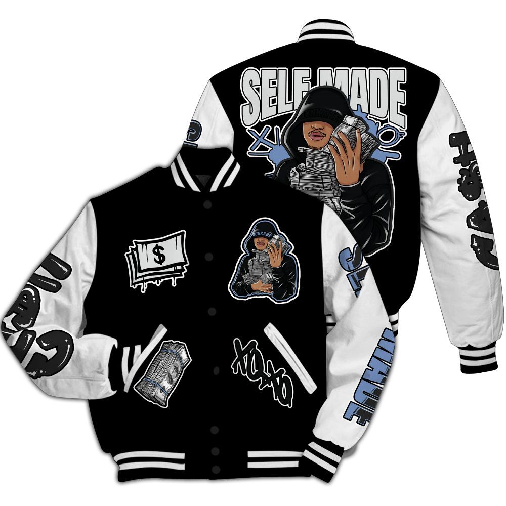 Varsity Jacket To Match Mid Space Jam 1s - Selfmade Unique All Over Print