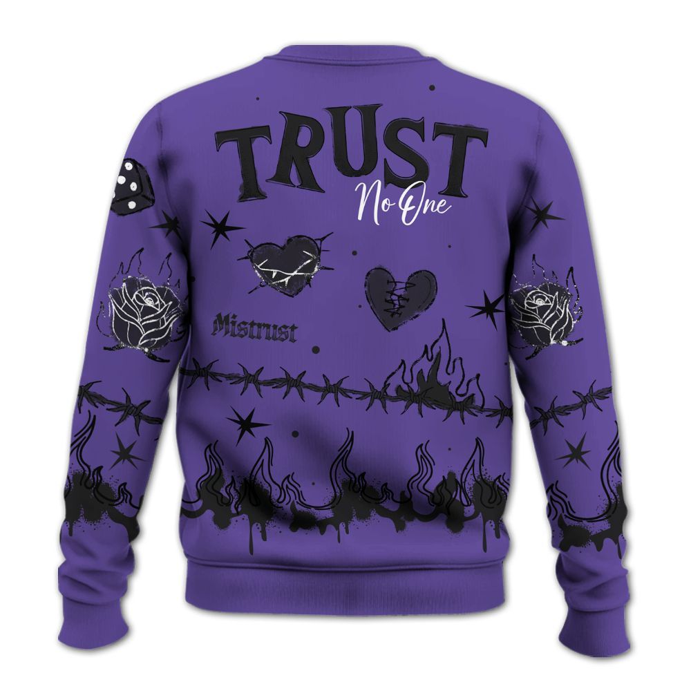 Sweatshirt To Match Air Max Waffle SP Voltage Purple - Trust No One Snake-Bite Doodle Crayon All Over Print
