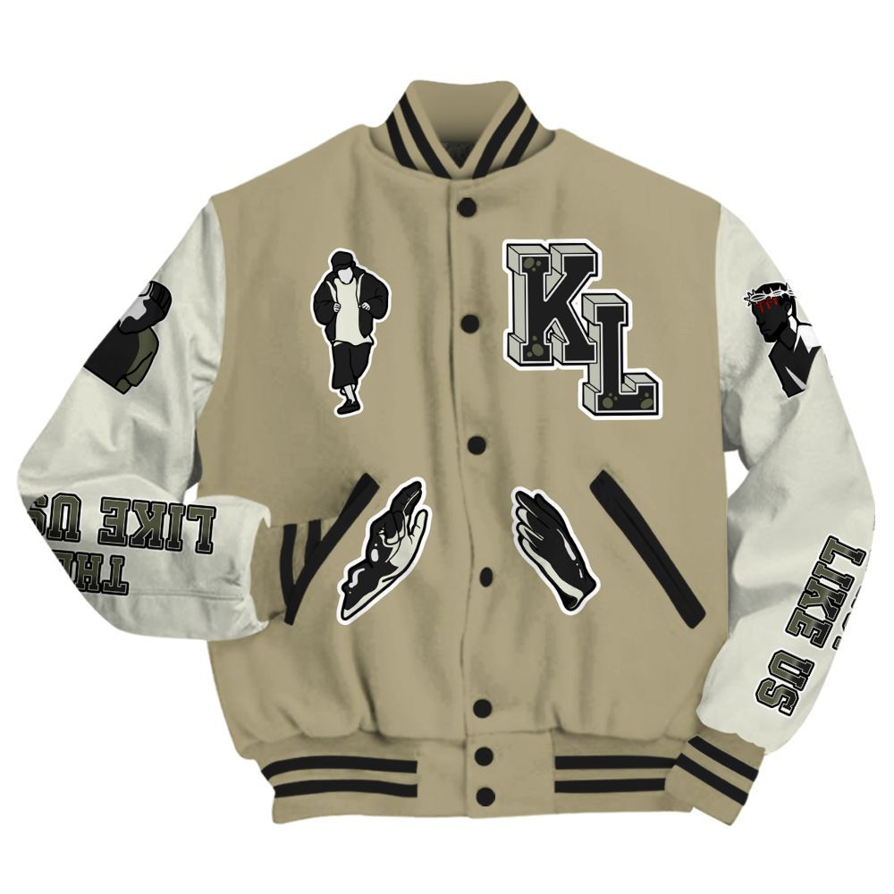 Varsity Jacket To Match Low OG Medium Olive 1s - Dislike Us Graphic All Over Print