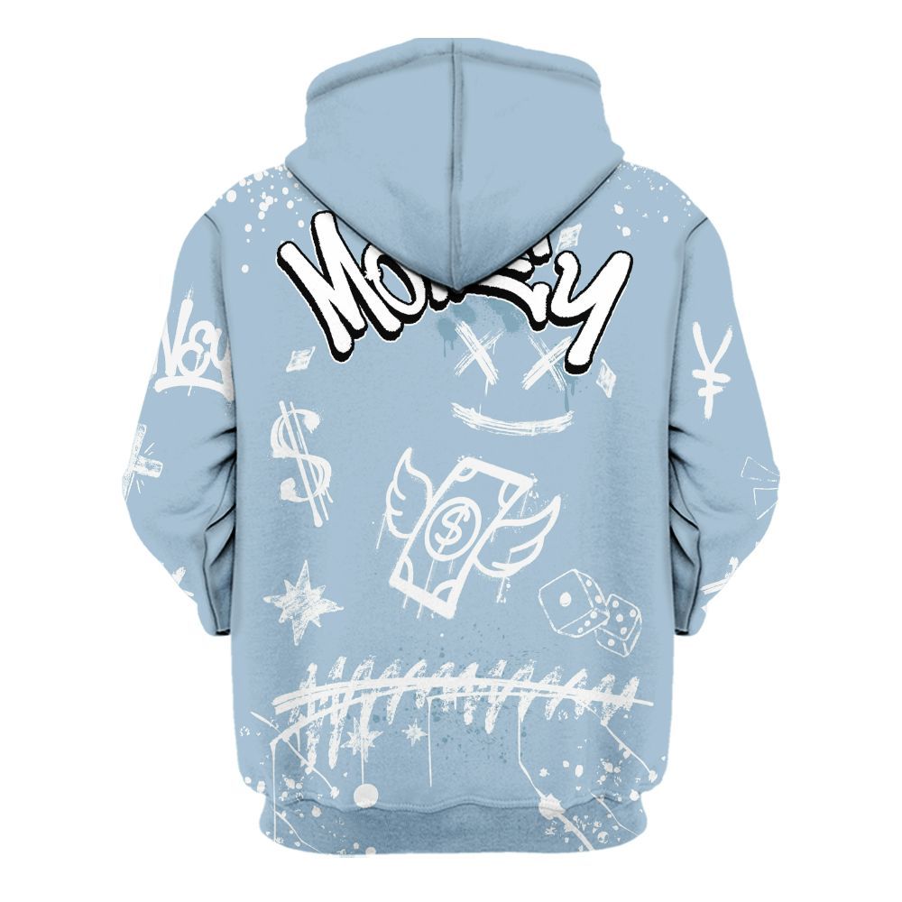 Hoodie To Match Mid Ice Blue 1s - Everybody Paid In Full Crayon All Over Print