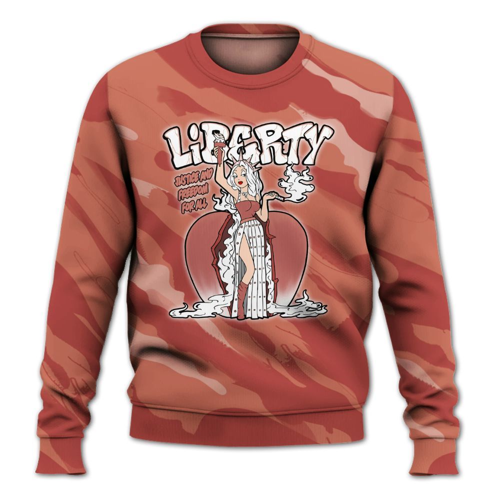 Sweatshirt To Match Dune Red 13s - Midwest Cartoon Colored All Over Print