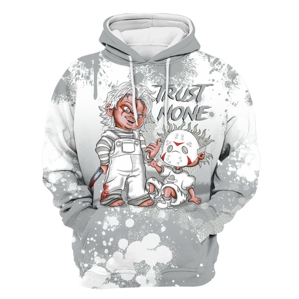 Hoodie To Match Retro Pure Money 3s - Trust No One Scary All Over Print