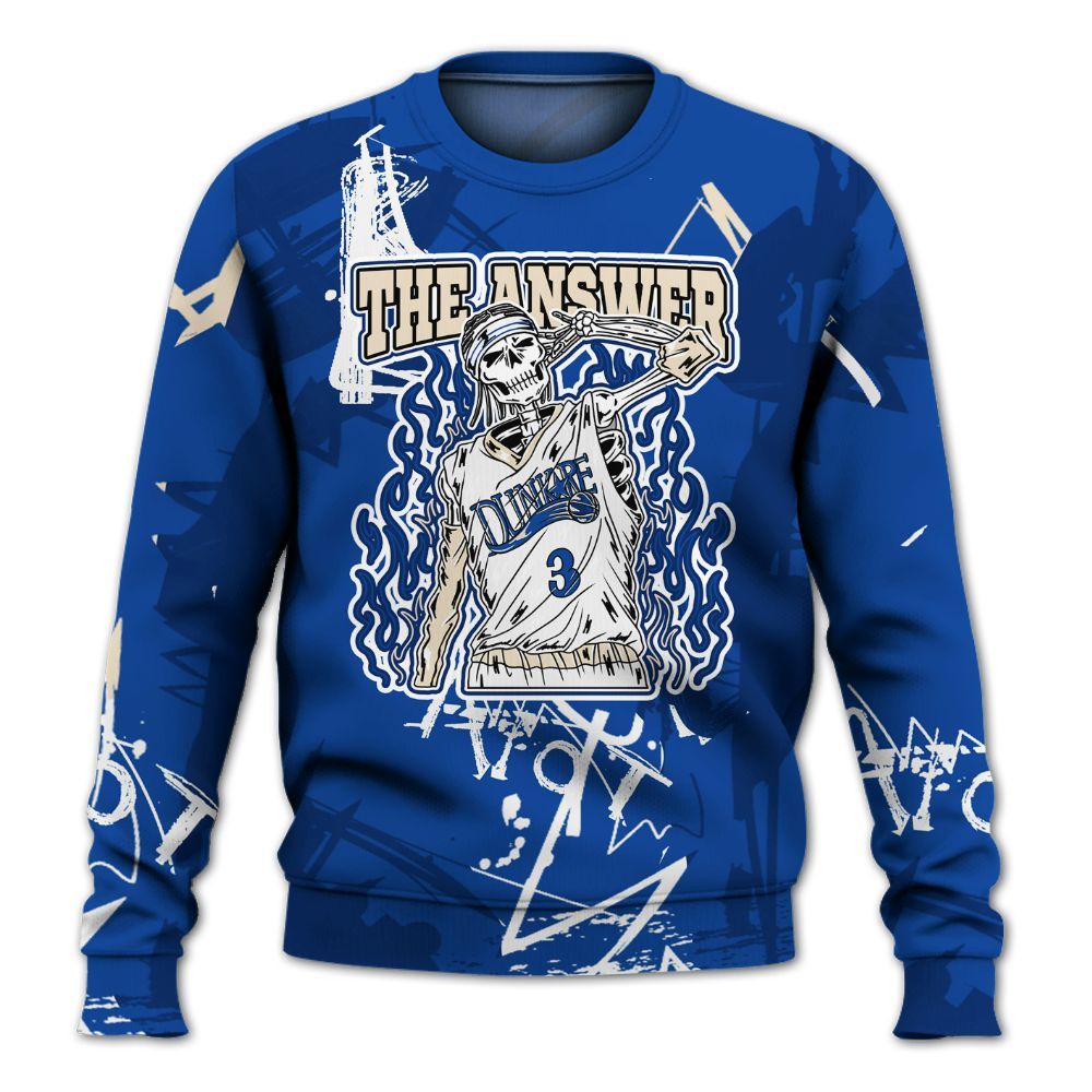 Sweatshirt To Match Low Game Royal 1s - Allen Answer Skeleton Messyz All Over Print