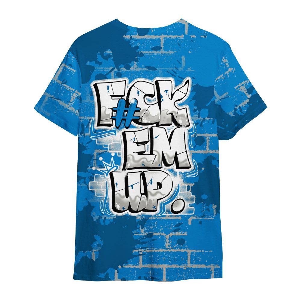 Shirt To Match Military Blue 4s - F#ck Em Graphic Brick Art All Over Print