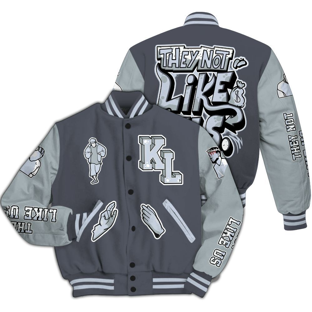 Varsity Jacket To Match Retro Wolf Grey 5s - Dislike Us Graphic All Over Print