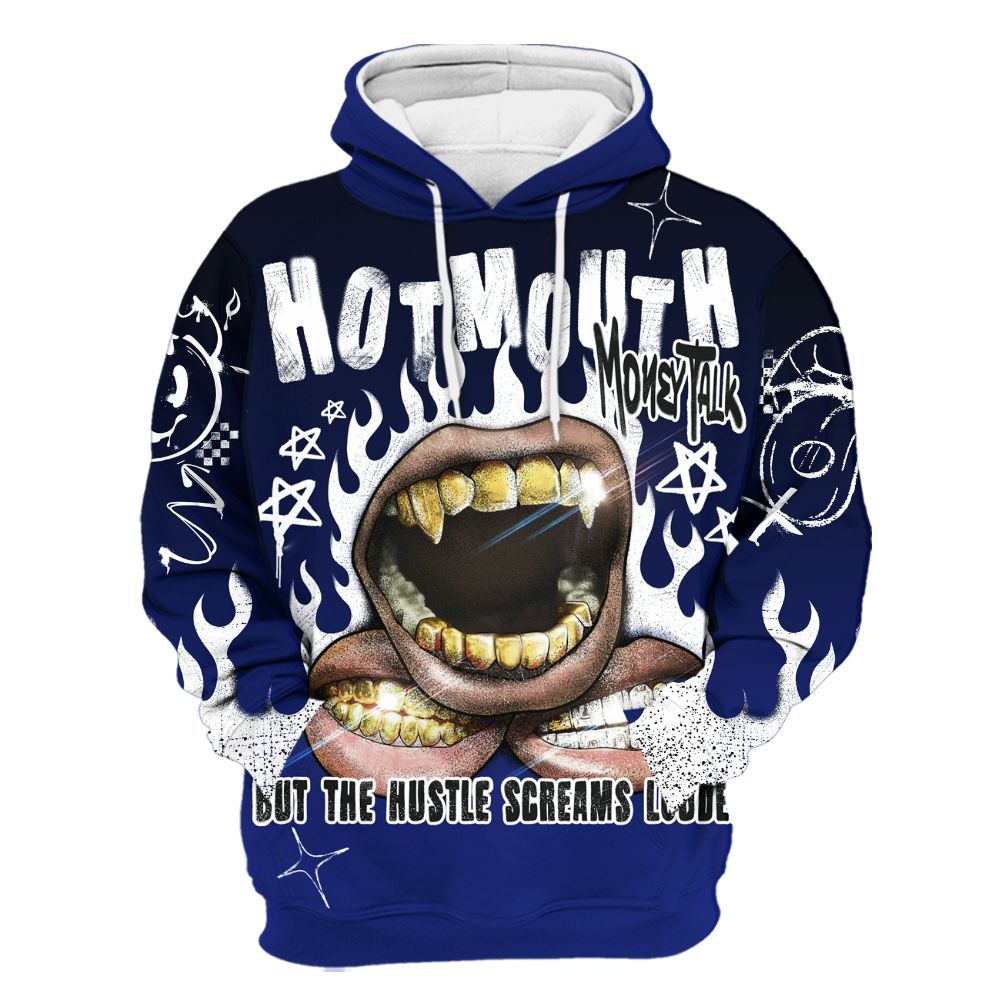 Hoodie To Match Air Max Plus Black Racer Blue - Mouth Burning Street Style All Over Print