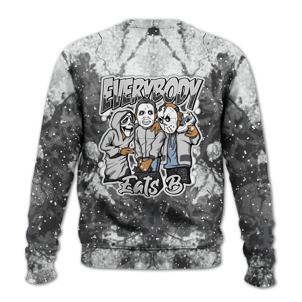 Sweatshirt To Match Reverse Black White 6s - Everybody Eatin B Graphic Halloween All Over Print