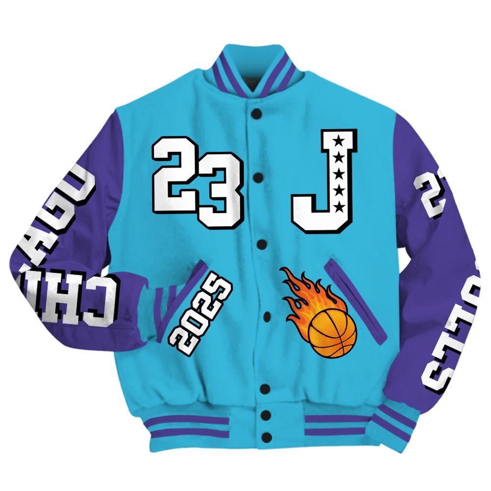 Varsity Jacket To Match Retro Aqua 6s - Chicago 23 Basketball All Over Print