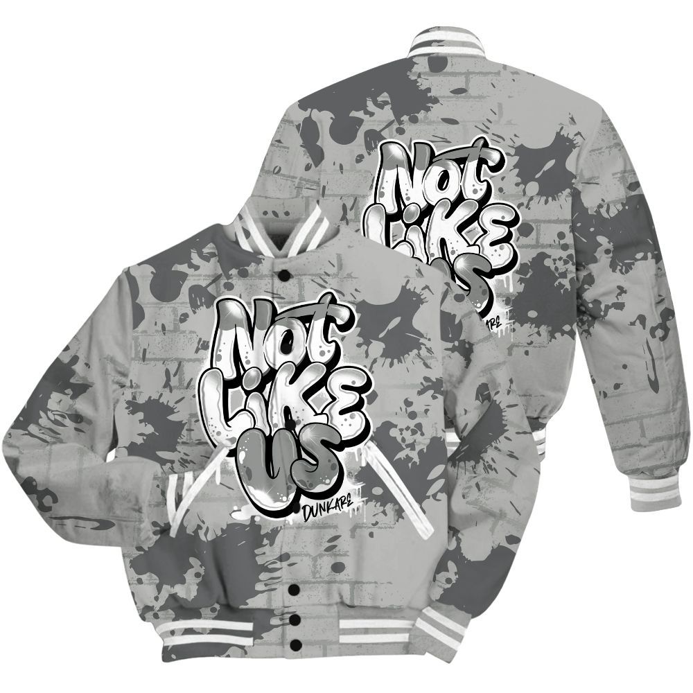 Varsity Jacket To Match Retro Wet Cement 4s Shirt - None Like Us Graphic Brick Art All Over Print