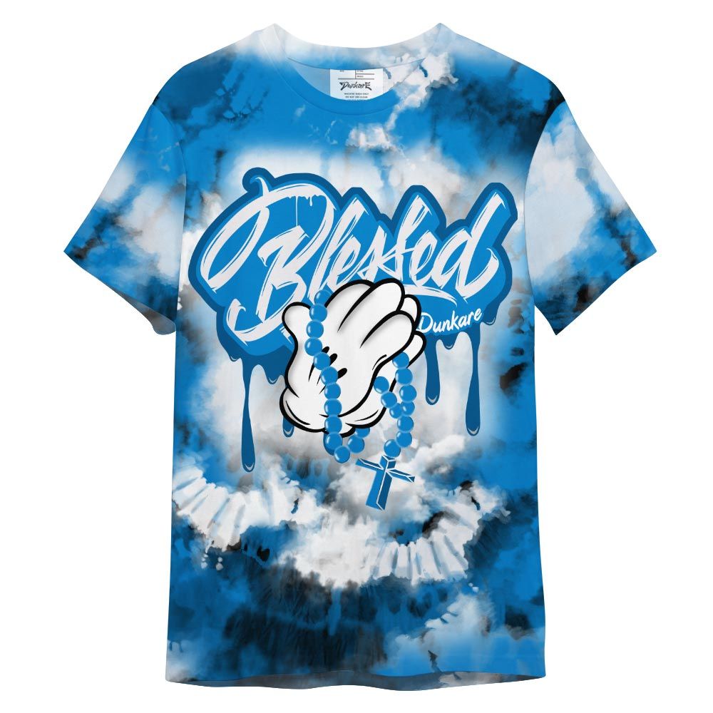 Shirt To Match Shirt Streetwear God Blessed Drip Tie Dye, Military Blue 4s T-- To Match Sneaker Military Blue 4s Graphic Tee NCT