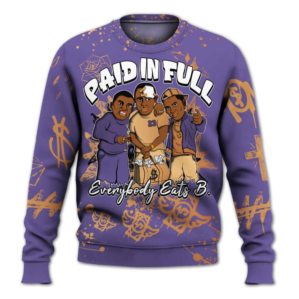 Sweatshirt To Match Book Sunset 1s - Everybody Paid In Full Crayon All Over Print